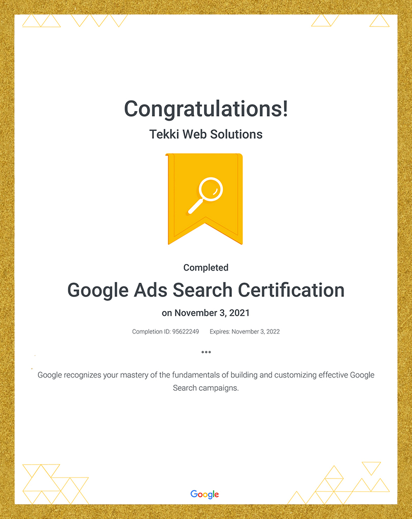 Google Ads TWS Certificate